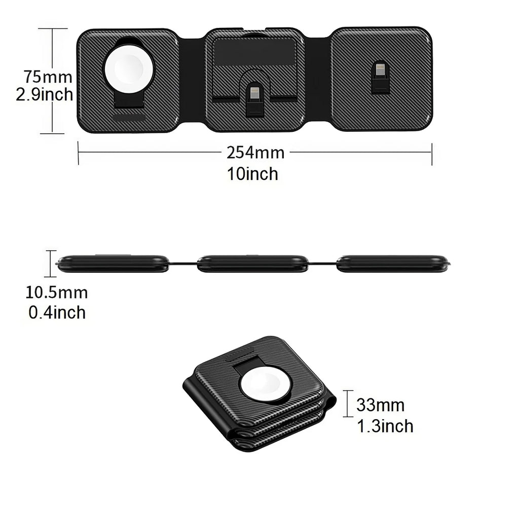3-in-1 Wireless Charging Station for iPhone, Apple Watch and AirPods Tidesmit
