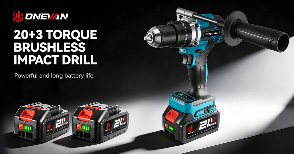 ONEVAN 13MM 650N.M Brushless Electric Impact Drill 20+3 Torque Electric Hammer Drill Power Tool For Makita 18V Battery Pin