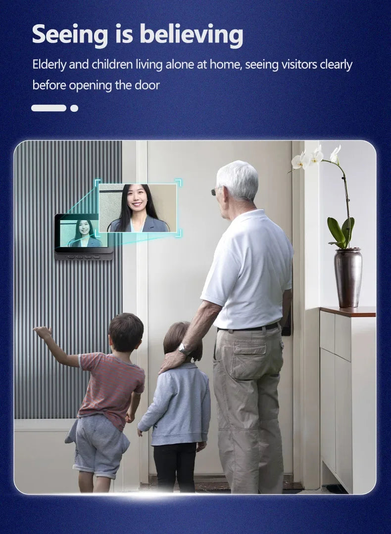 Wireless intercom Doorbell HD Night Vision 4.3in lPs screen Waterproof Visual Doorbell camera smart Home security Video By Bell