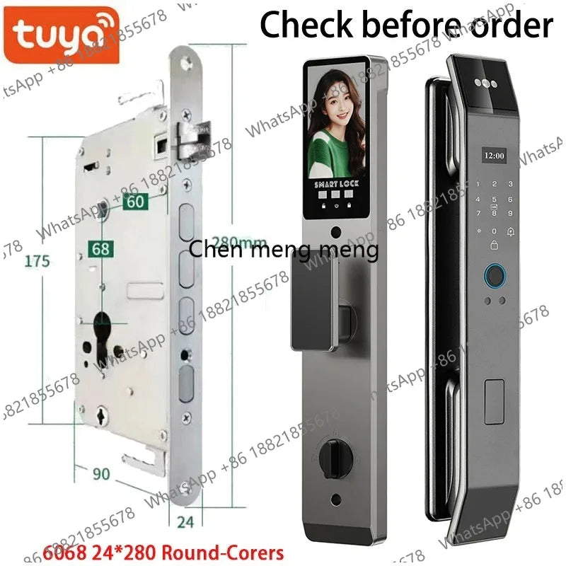 3D Face Real-time Intercom Smart Door Lock Biometric Electronic Security Camera Intelligent Fingerprint Password Key Unlock