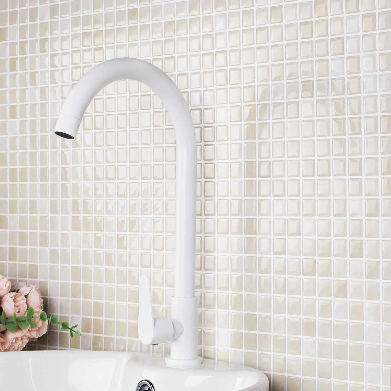 1/5pcs Brick Wall Tile Sticker Self-Adhesive Waterproof Mosaic Vinyl Wallpaper Ceramic Tile Decals Kitchen & Bathroom Decoration