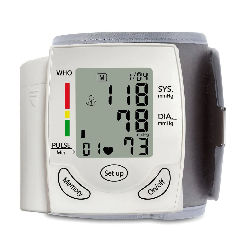 Digital Wrist Blood Pressure Monitor Medical Upper Arm Sphygmomanometer Automatic Tonometer Blood Pressure Meter