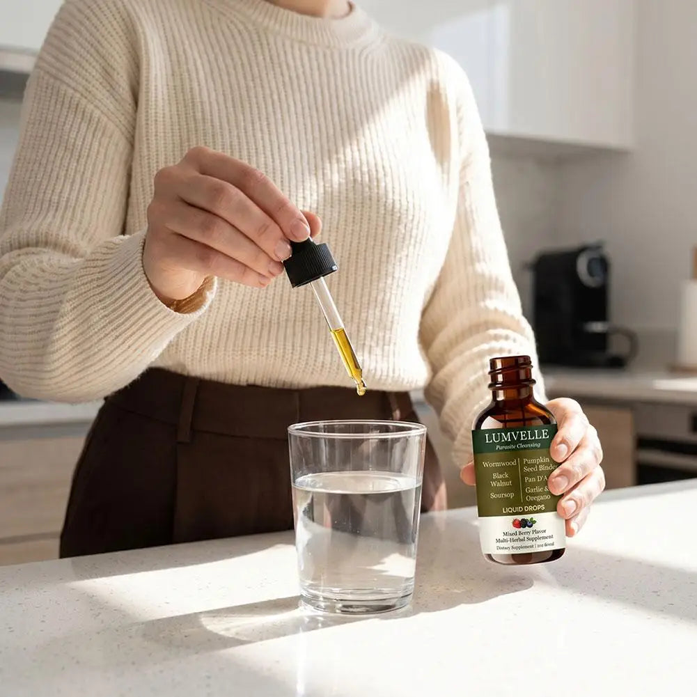 Lumvelle Wild Harvested Wormwood Liquid Drops with 7 Plant Ingredients Gut Cleaning Support & Digestive Balance Daily Wellness