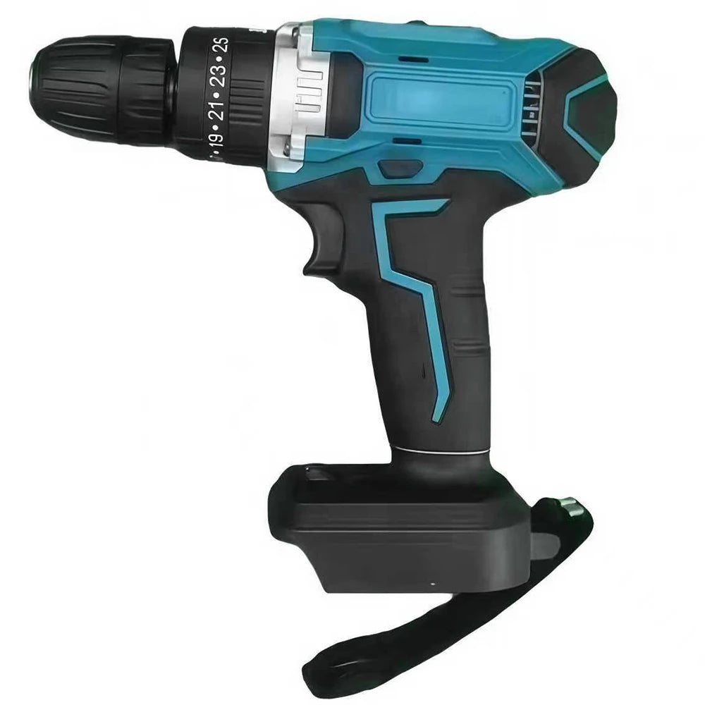 Podofo 21V Lithium Cordless Electric Screwdriver Set Brush Motor 25 Plus 3 Speed Impact Drill Tool With LED Light Two Rechargeable Batteries