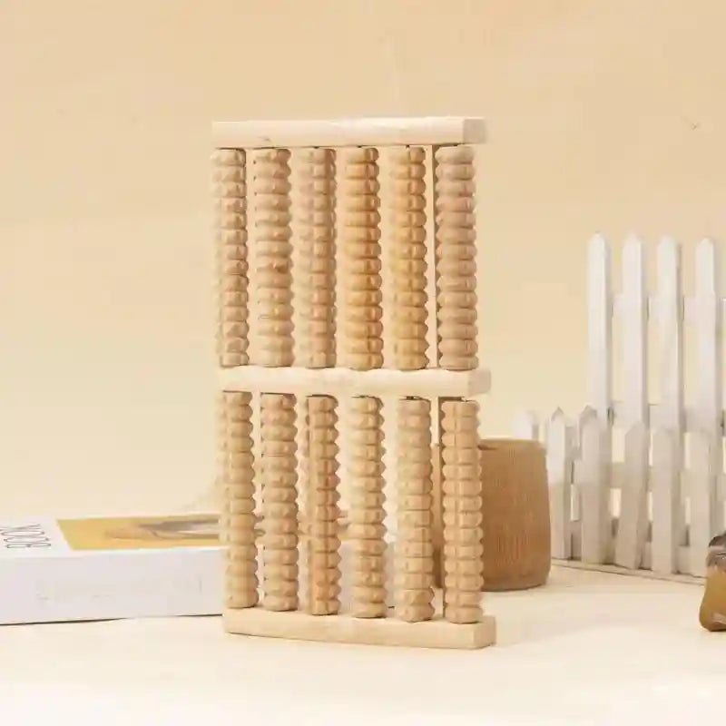 Wooden Foot Massager Roller | Deep Tissue Reflexology Tool Massage Roller Tidesmit