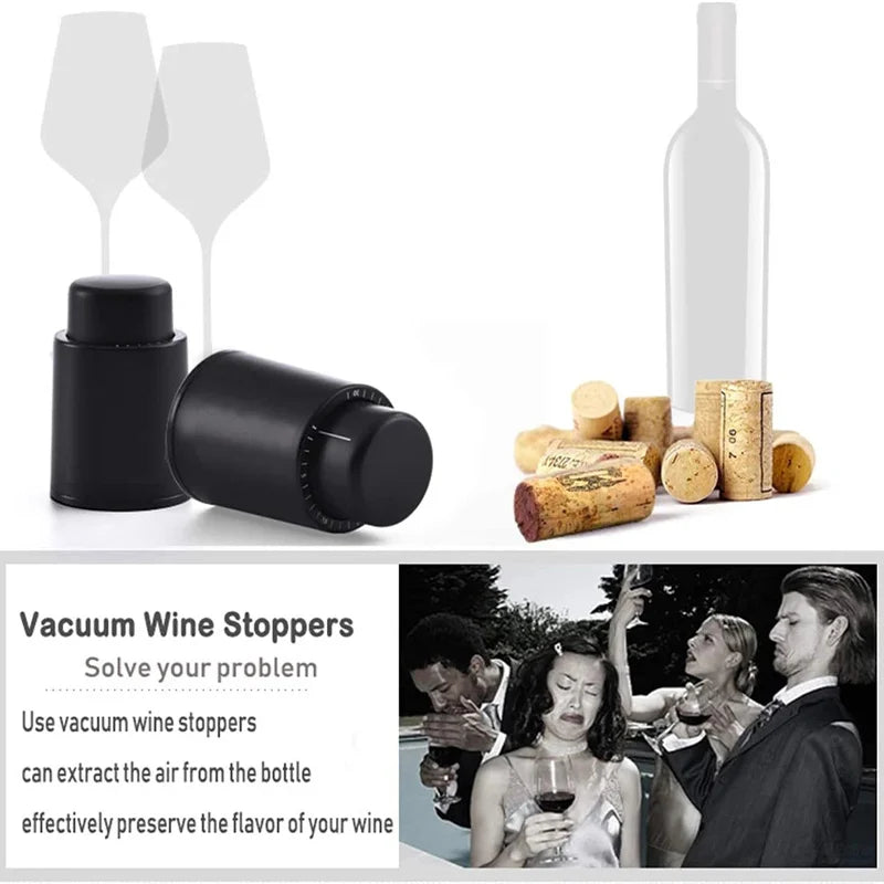 Vacuum Wine Stopper Press-type Wine Bottle Sealer Reusable Wine Preserver For Freshness Easy One-press Vacuum Pump For Home Bar