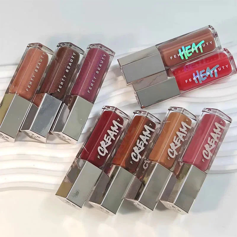 Tidesmit multicolor glitter lip plumper gloss swatch showing hydrating liquid lipstick texture for face makeup