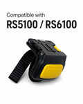 Wearable barcode scanner trigger assembly in black with yellow control button