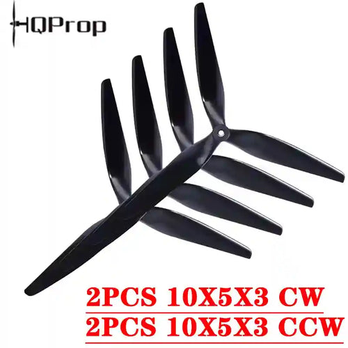 10 Inch 3-Blade Carbon Nylon Drone Propellers - Black 1050 Black 1050 Tidesmit