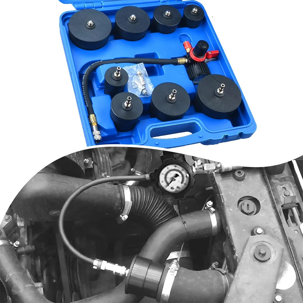 Podofo Turbo Boost Leak Tester Set Turbo System Leakage Detector with 4 Pairs Stepped Adapters 1-3/8"- 3-1/2" for Auto Repair