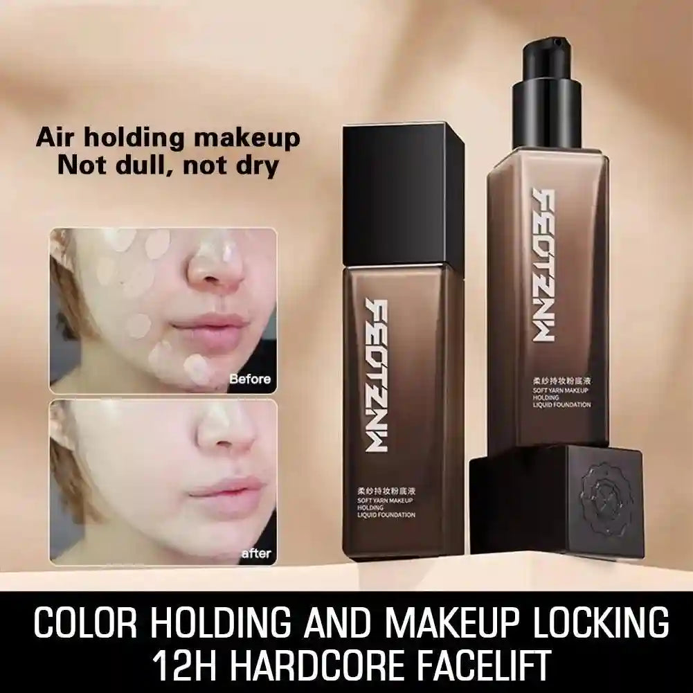 Tidesmit Long-Lasting Soft Yarn liquid foundation texture close-up for wrinkles and smooth skin care face makeup