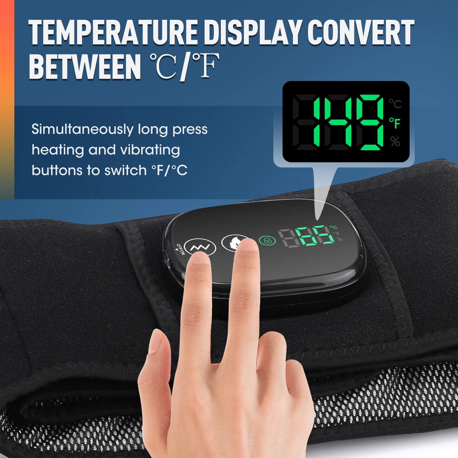 Lumbar Decompression Belt with Red Light Therapy and Vibration Support Fascia Gun Tidesmit