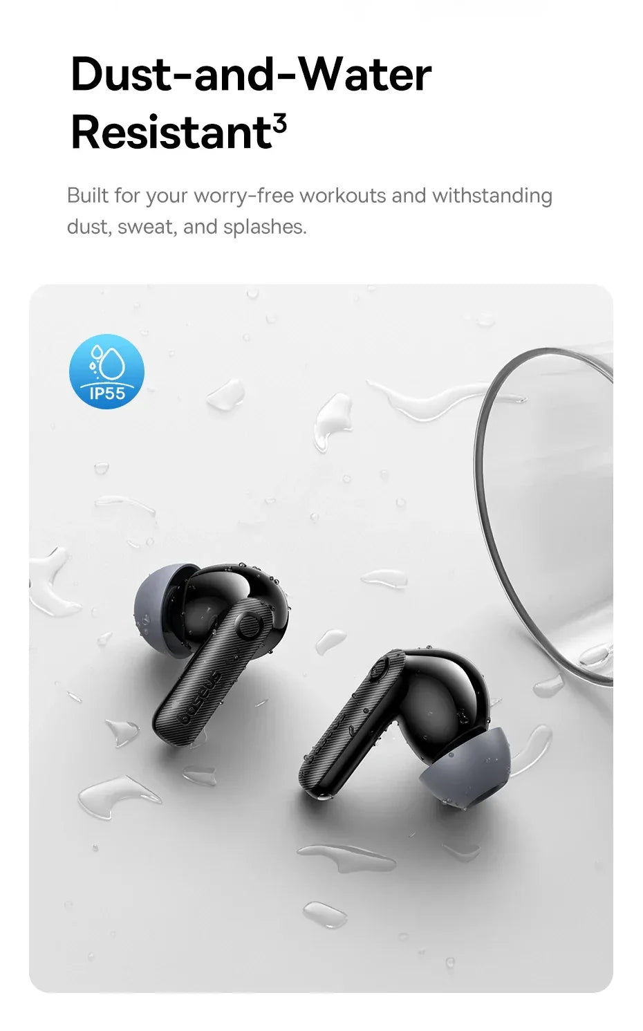 Baseus EP10 Pro ANC Earbuds Wireless Bluetooth 6.0 Earphones 50dB Realtime Adaptive Headphones 6 Mic Hi-Res LDAC IP55 Ear buds Tidesmit
