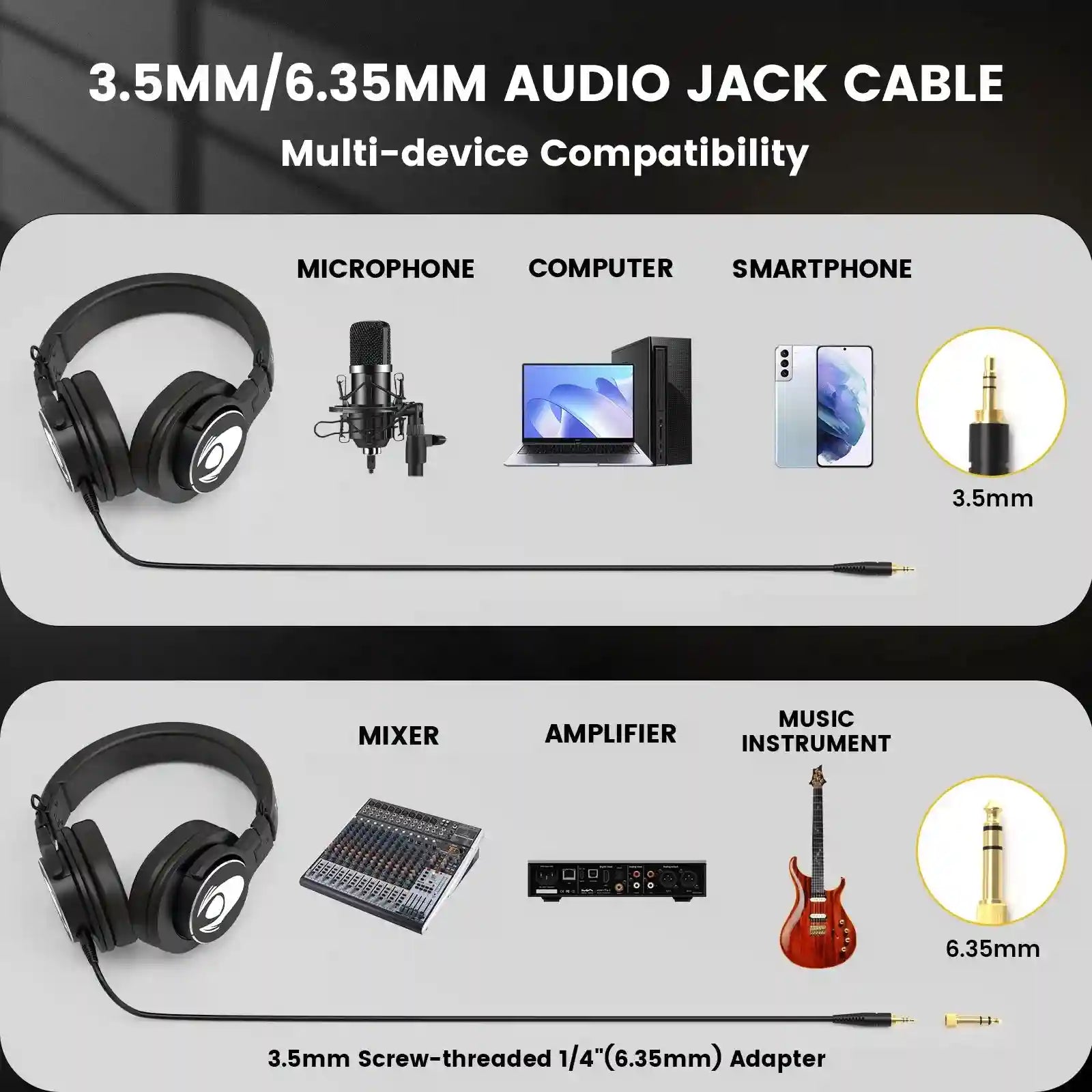 Studio Monitoring Headphones | Wired Over-Ear Audio - Tidesmit W50X Tidesmit