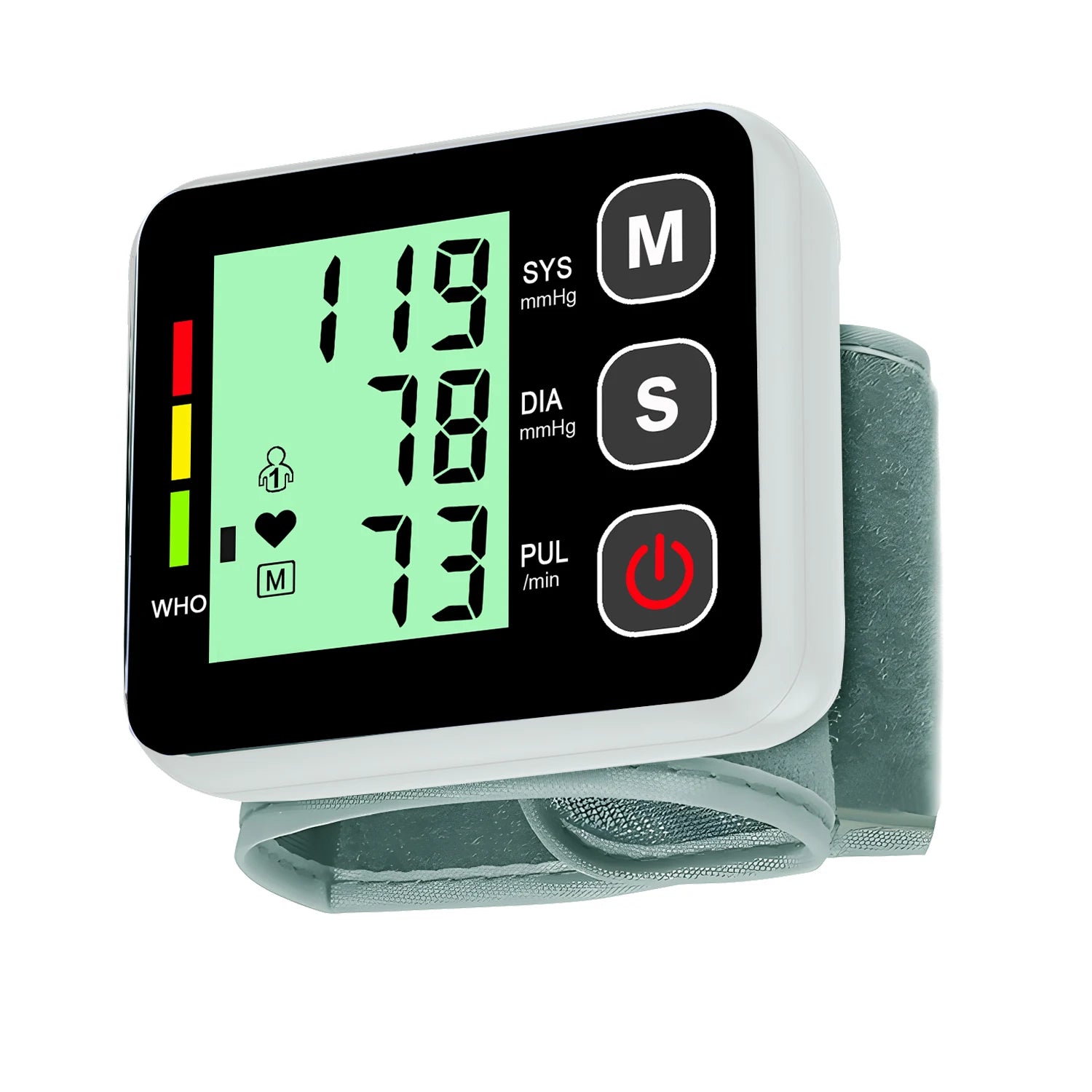 Wrist-Type Blood Pressure Monitor LED Digital BP Automatic Pressure Tonometer Heart Rate Pulse Test Sensor Tensiometer