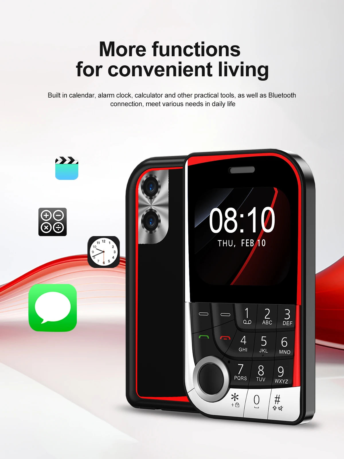 SERVO V10 Card Phone 2.01" Display 2G GSM Dual SIM Standby MP3/MP4 Magic Voice Speed Dial Torch Button Small Cellular Telephones