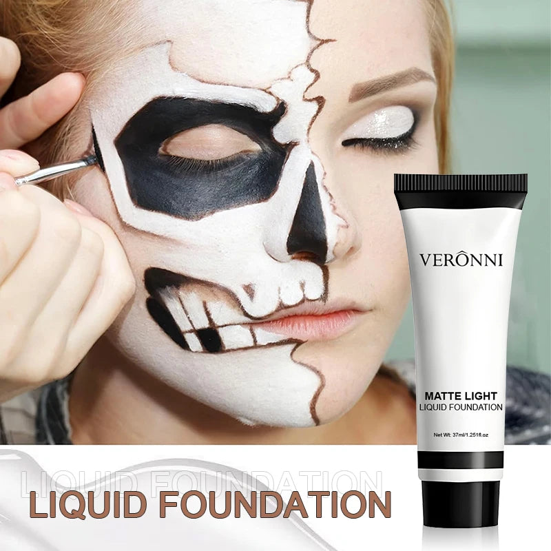 Tidesmit white liquid foundation full coverage concealer swatch for Halloween cosplay and brightening face makeup