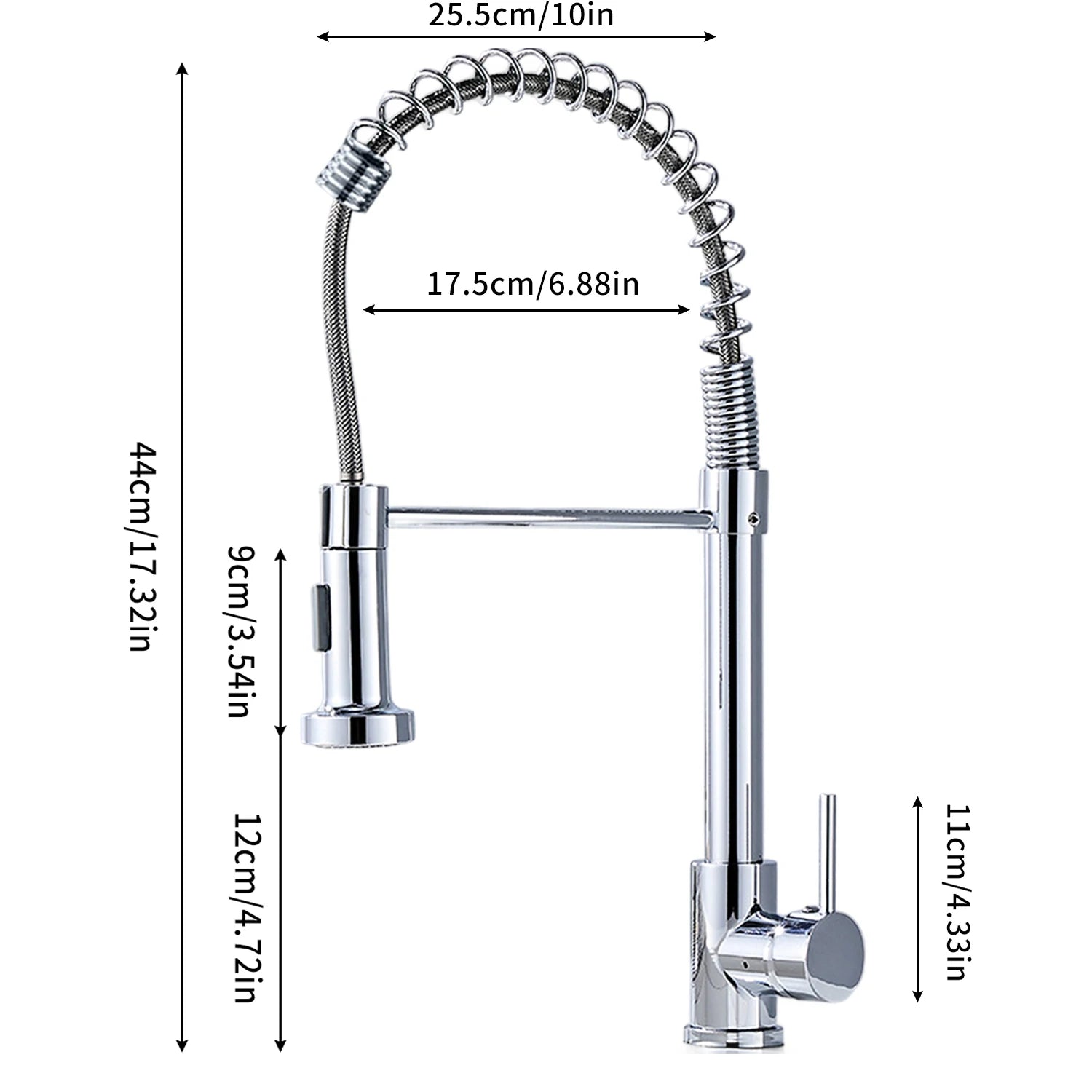 Kitchen Faucets Pull Out Sink Water Tap with Ceramic Valve Hot & Cold Water Different Water Flow Modes Deck Mounted 360° Rotation Fit for Two Sinks
