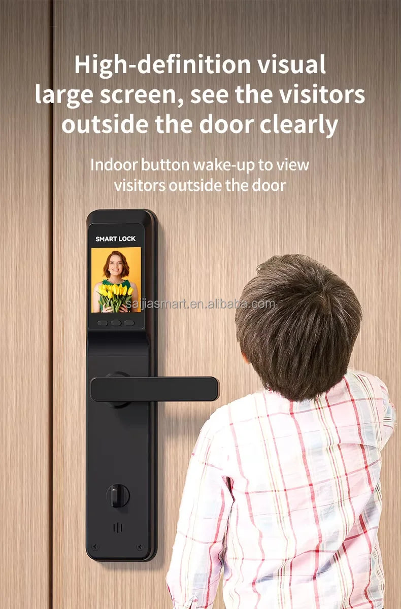 Gate Security Intelligent Combination Tuya Handle Digital Fingerprint Smart Door Locks With Camera