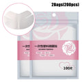 Two bags of 200 disposable, transparent plastic neck mask sheets featuring a curved, wing-like shape.
