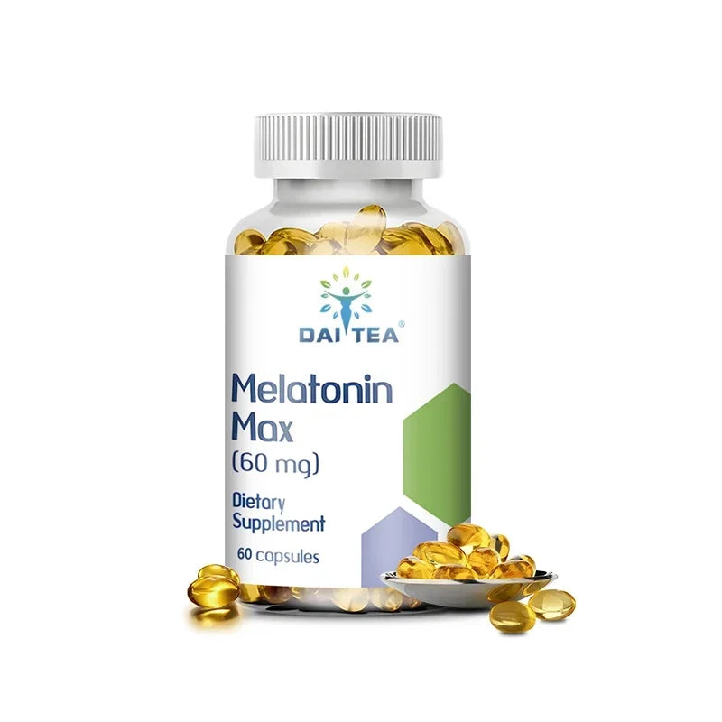 Melatonin MAX (60 Mg) Quick Dissolve Capsules - Fall Asleep Faster, Promote Deep Sleep and Rest, Easy To Take, Immune Health