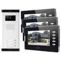 7" Wired Video Door Intercom System With Lock Release Button For 3 Apartment