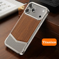iPhone 17 Pro Max Phone Case | Slim Shock-Absorbing Wood Shell Titanium Tidesmit