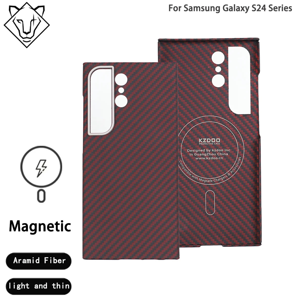Samsung Galaxy S24 Ultra Aramid Fiber Case: Slim Military-Grade Protection Red Tidesmit