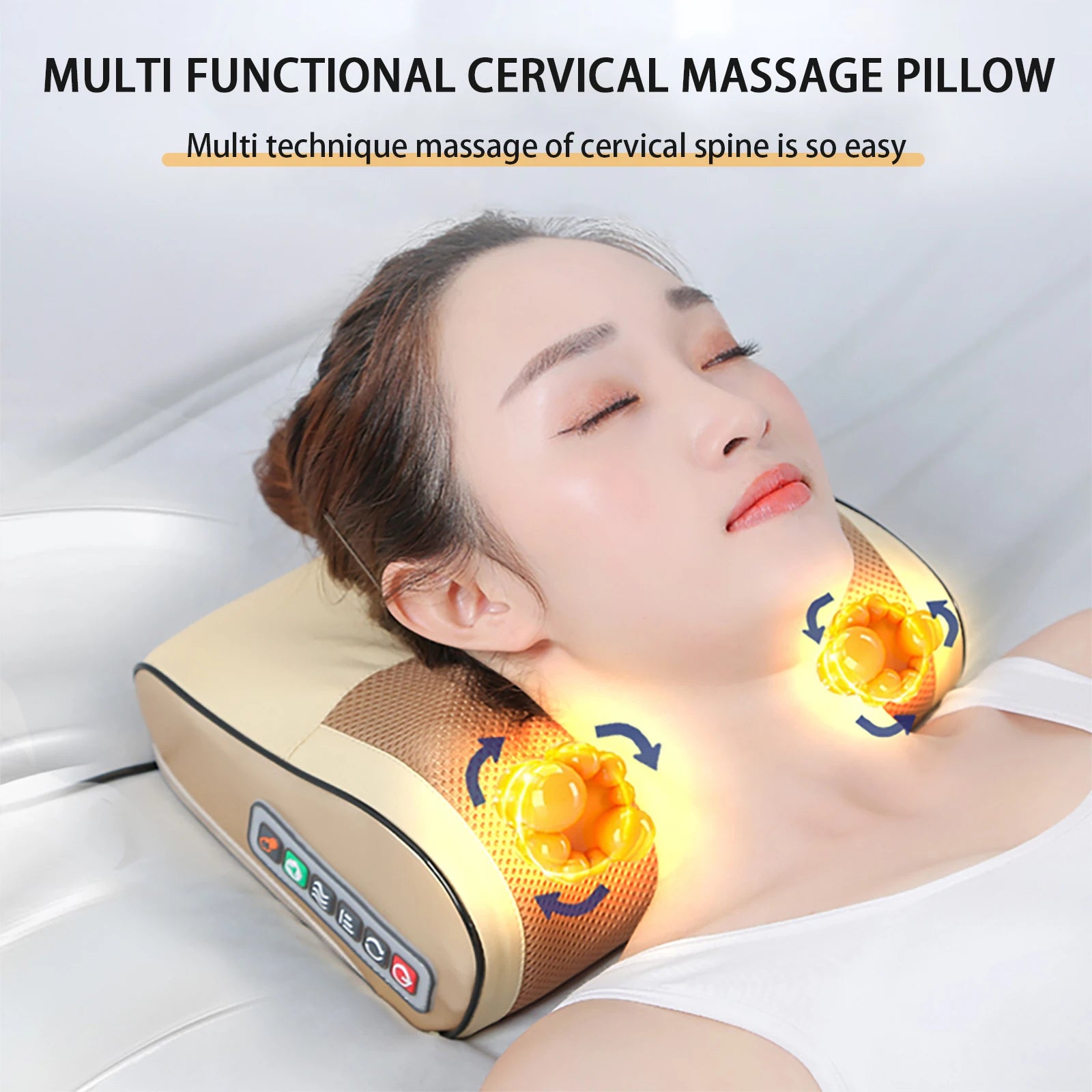 Tidesmit Neck Massager Pillow with Heat – Deep Tissue Muscle Relief Massage Cushion Tidesmit