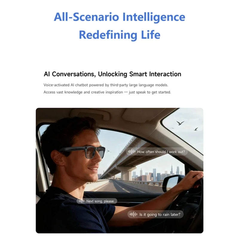 AI Smart Glasses with 100MP Camera & Spatial Audio - Tidesmit Tech Tidesmit