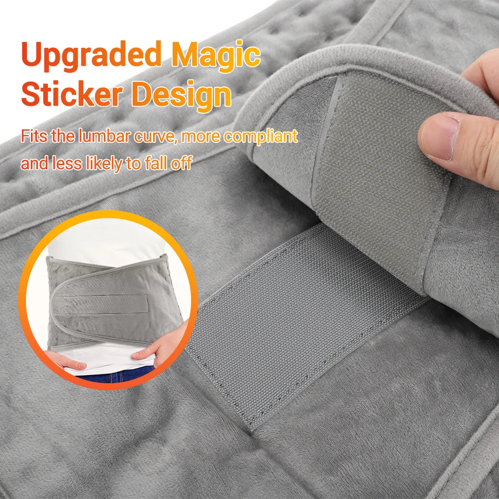 Electric Heating Pad for Back Pain Relief, 9-Heat Levels by Tidesmit Massage Cushion Tidesmit