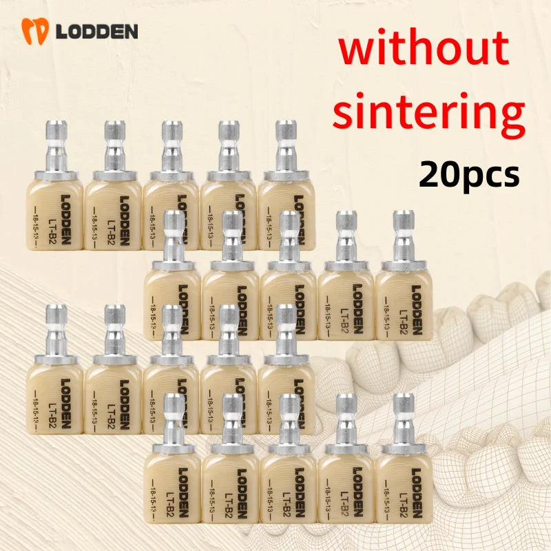 20pcs LODDEN Dental Lab Lithium Disilicate Without Sintering Glass Ceramic Blocks HT/LT CADCAM Sirona Veneer Materials Wholesale