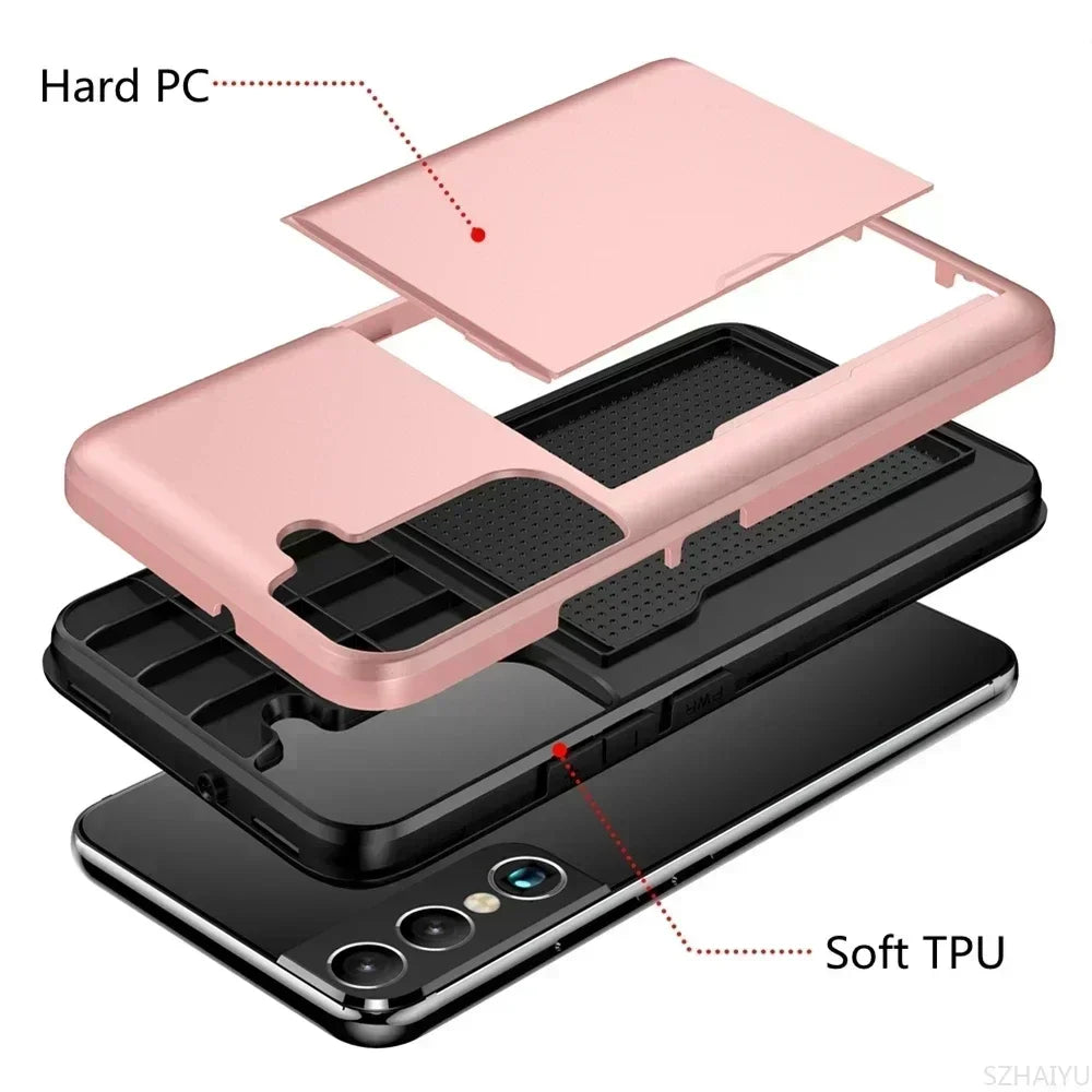 Samsung Galaxy S24 Ultra Case with Card Holder & Shockproof Protection Tidesmit