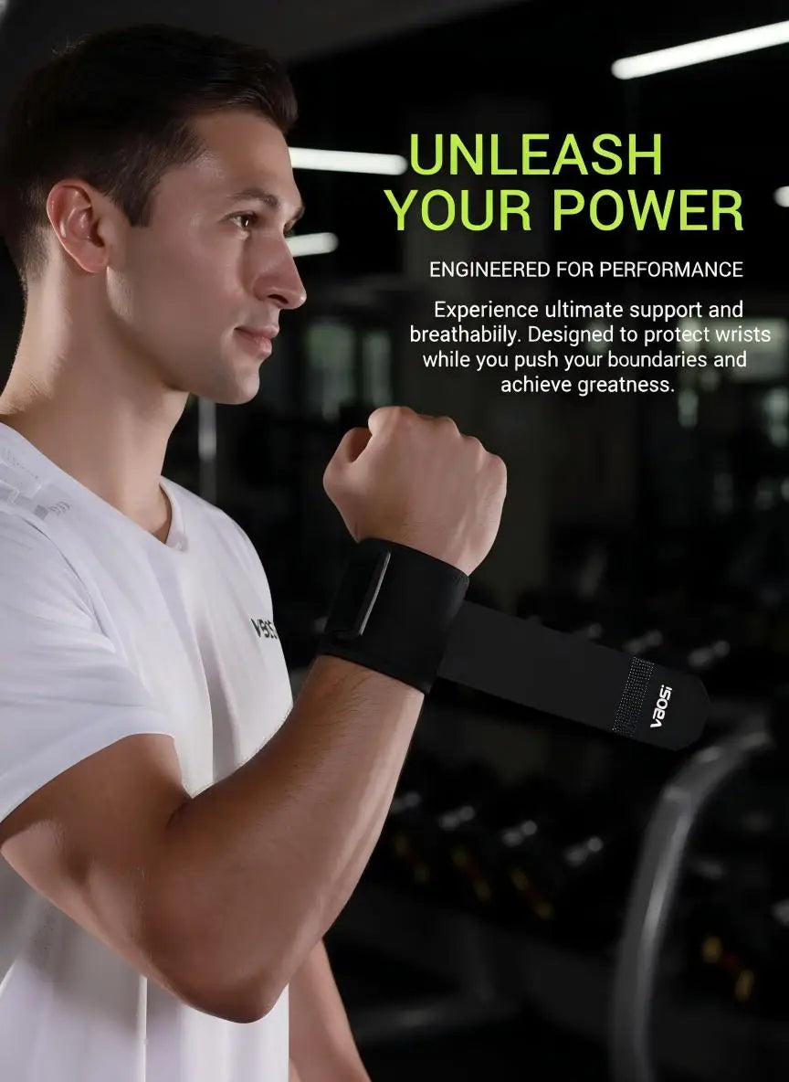 VBOSI Adjustable Wrist Support Brace Neoprene Compression Wristband for Sports Fitness Weightlifting Basketball Pain Relief Wris