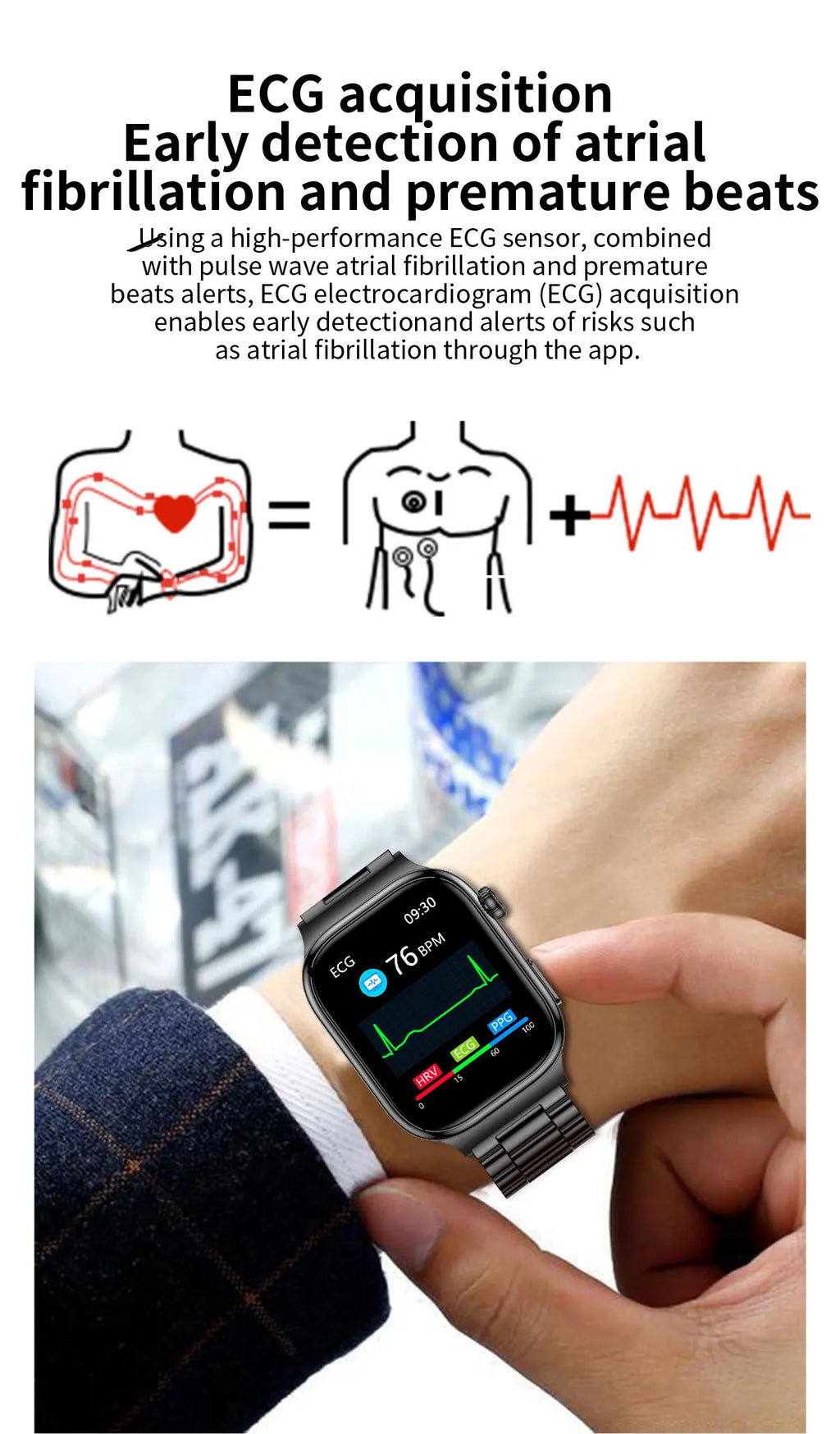 2026 New ECG Heart Health Analysis Smart Watch Accurate Uric Acid Blood Pressure Body Fat Five organ Fitness Health Smart Watch