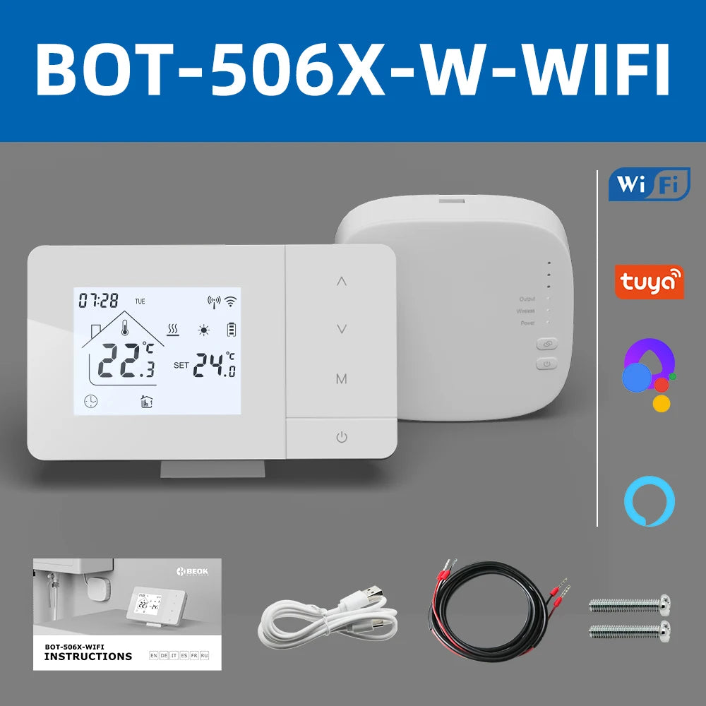 Wireless WiFi Thermostat for Gas Boiler for Water Floor Heating Smart Tuya Temperature Controller Alexa Google Home