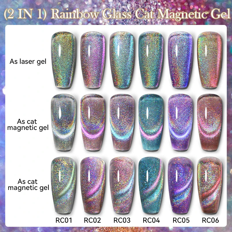 Magnetic Cat Eye Gel Nail Polish – Reflective UV Soak Off Kit Permanent Makeup Machines Tidesmit