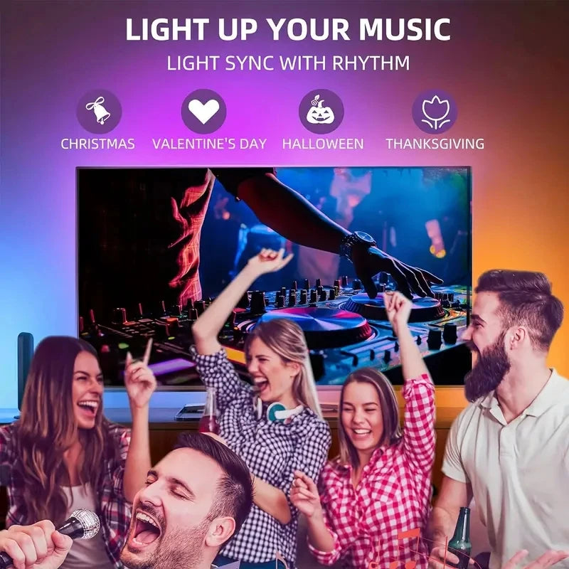 TV Led Backlight RGBIC LED Strip Lights with Camera Sensor App Control Music Sync Smart RGB Light for Gaming Atmosphere Lighting