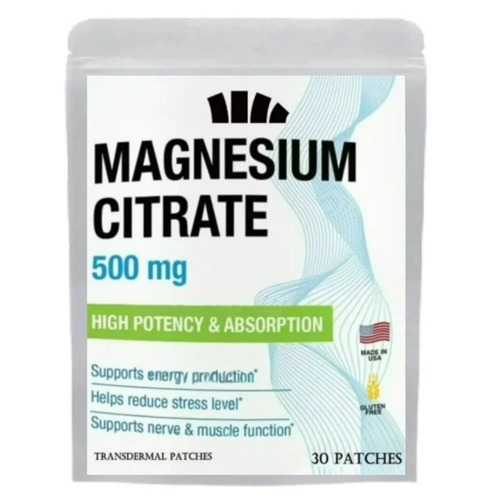 30 Patches Magnesium Citramate - Magnesium Transdermal Patch With Added Citrate - Supports Muscle, Joint And Heart Health