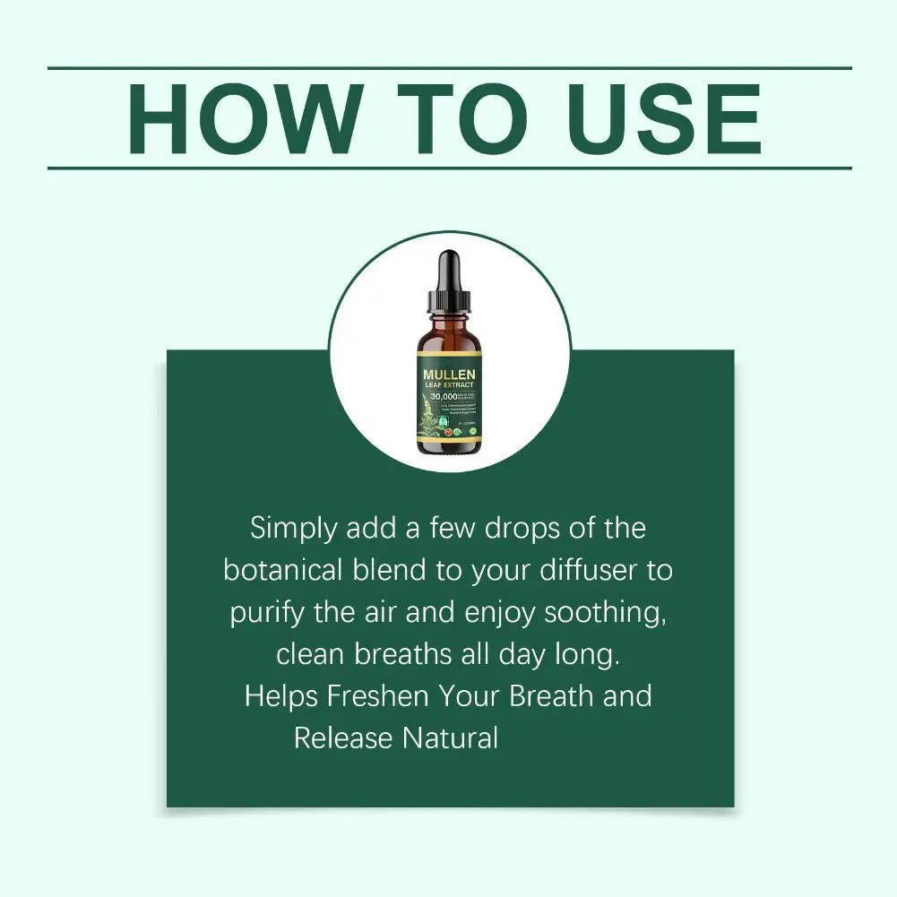Fast Absorption Lung Clean Drops Natural Mullein Leaf Extract 30000mg Daily Respiratory Care Drops