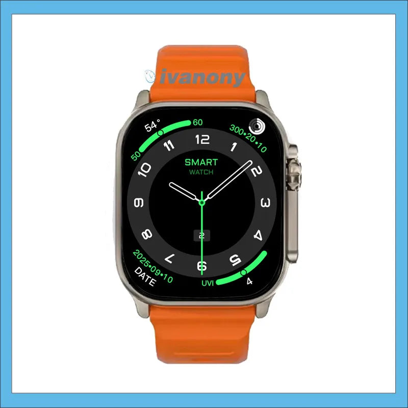 Ivanony Smart Watch DT Ultra 4 Smartwatch Men Support TWS Earphone Connect Bluetooth Call  Google Map Compass Amoled Smartwatch