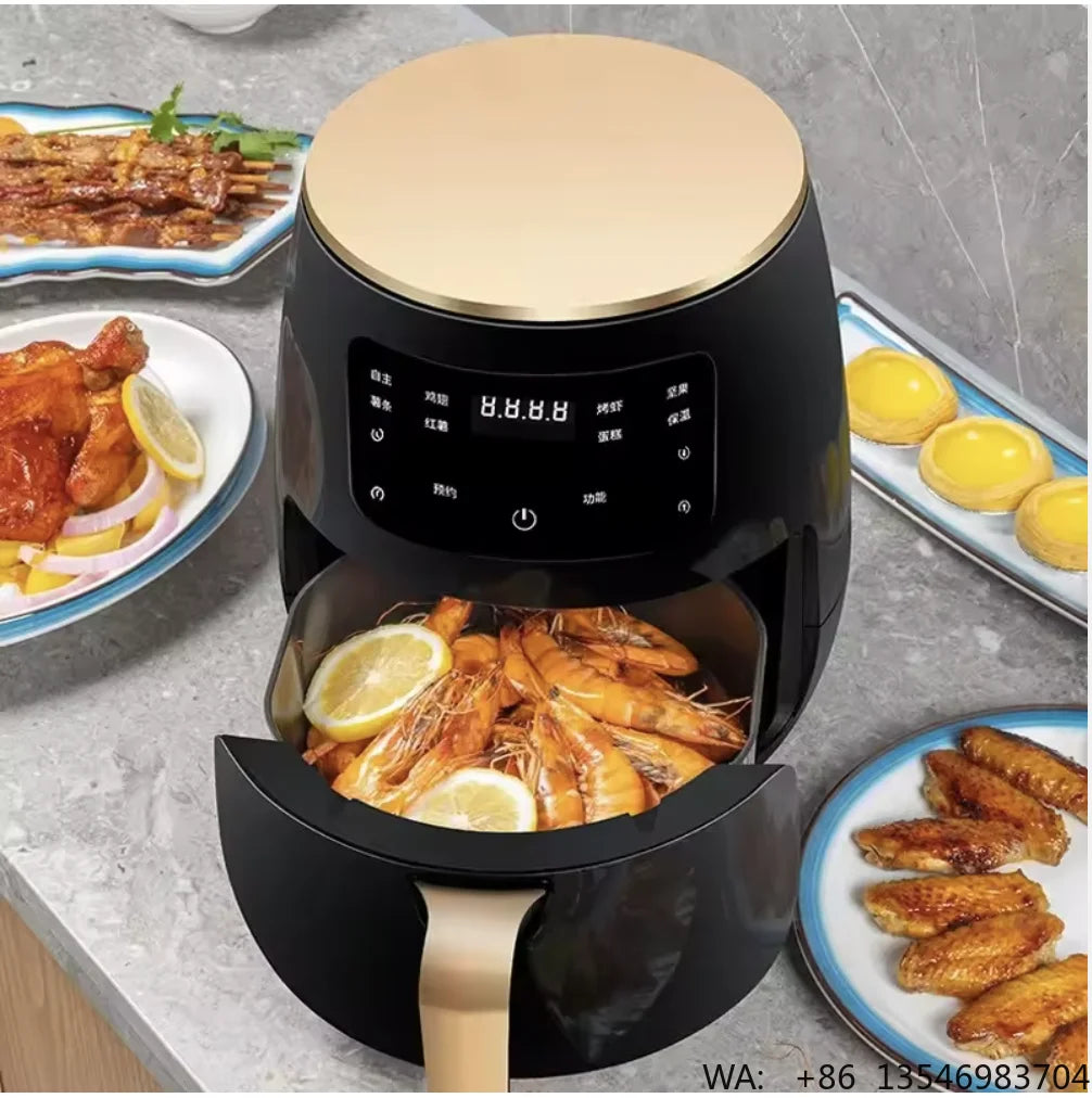 6L Capacity Home Commercial Automatic Air Fryer Digital Multifunctional Oil Free Electric Fryer