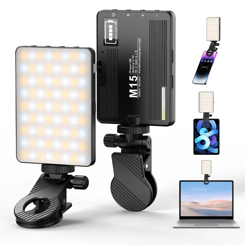 Smartphone Selfie Light with 72 LEDs - M15 Portable Content Lighting Tidesmit