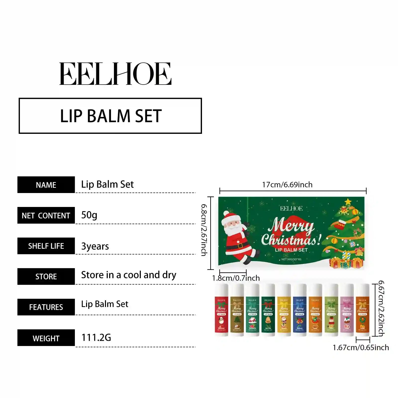 Lip Care Set: 10-Piece Moisturizing Lip Balm Kit for Soft Hydrated Lips Lip Care Tidesmit