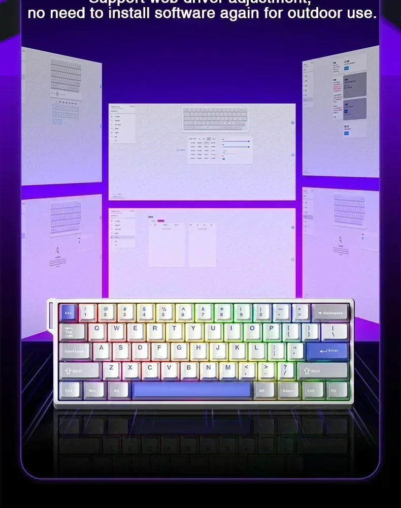 AULA WIN60 WIN68 HE Magnetic Keyboards Esports Rapid Trigger 8K Return RGB Hotswap Wired Gaming Mechanical Keyboard for Pc Gamer
