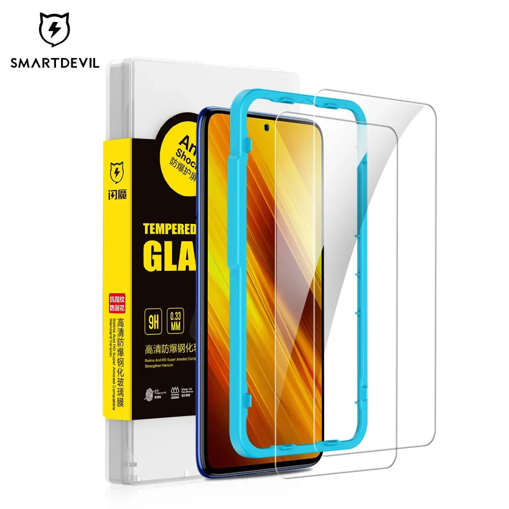 Xiaomi POCO Series Tempered Glass Screen Protector 2-Pack HD Clear 2PCS Tidesmit