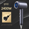 Gray 2400W high-speed professional hair dryer with 220V EU plug, ergonomic design, and powerful turbine airflow.
