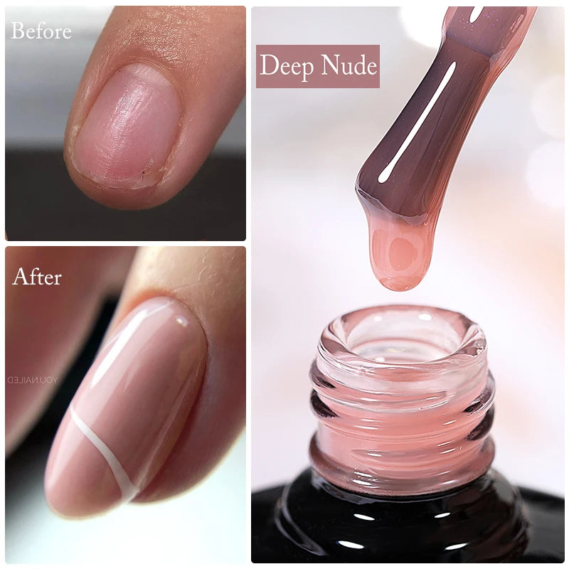 Extension Nail Gel for PMU Machines - Durable Construction Polish Permanent Makeup Machines Deep Nude Tidesmit