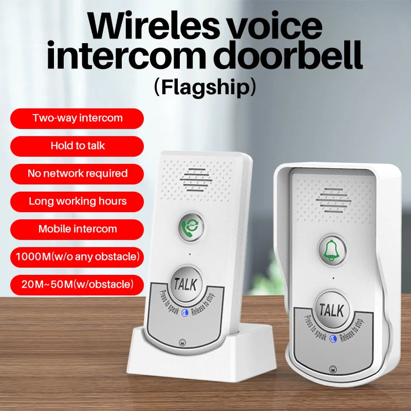 1000m wireless Intercom Doorbell Audio Door Phone Door Ring