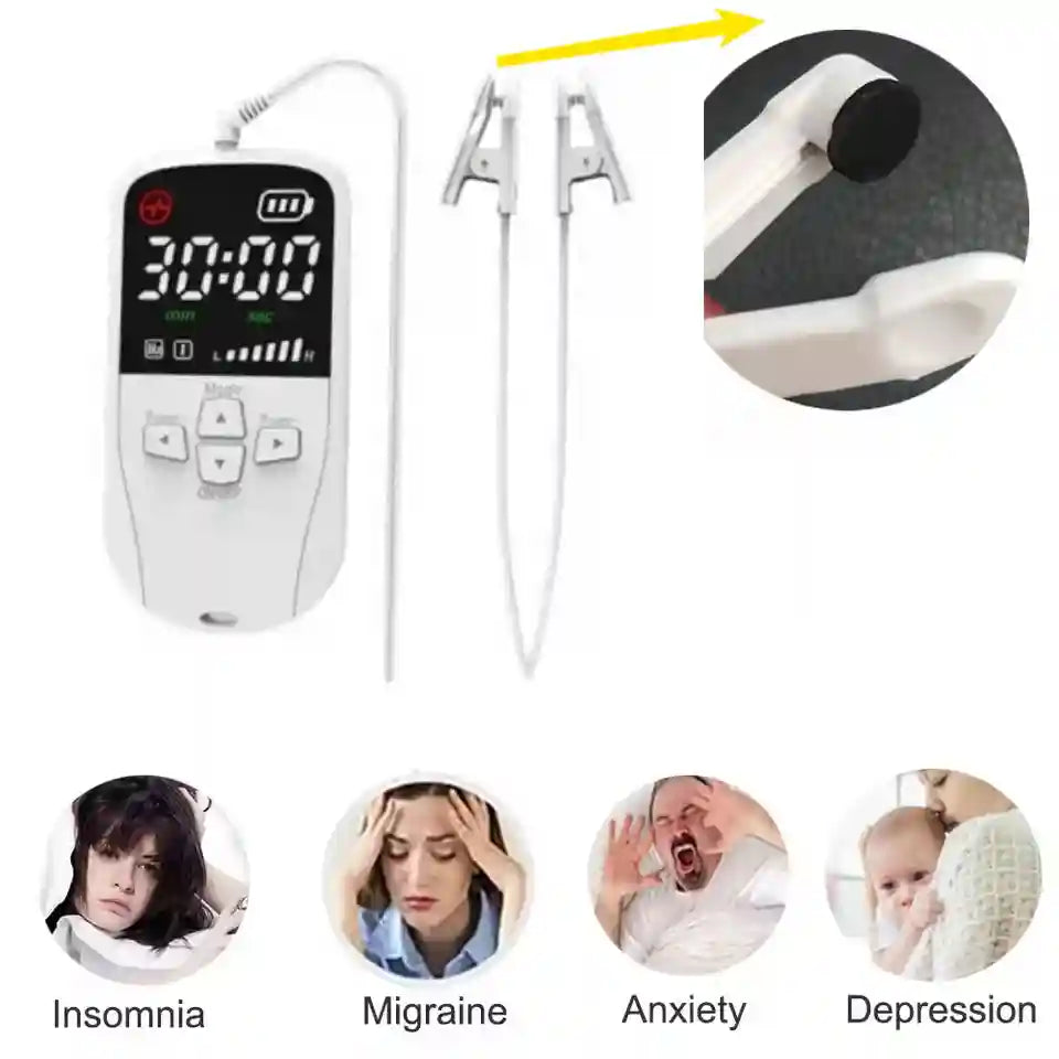 Vagus Nerve Stimulation Device for Sleep - Portable White Ear Clip Relaxation Treatment Tidesmit